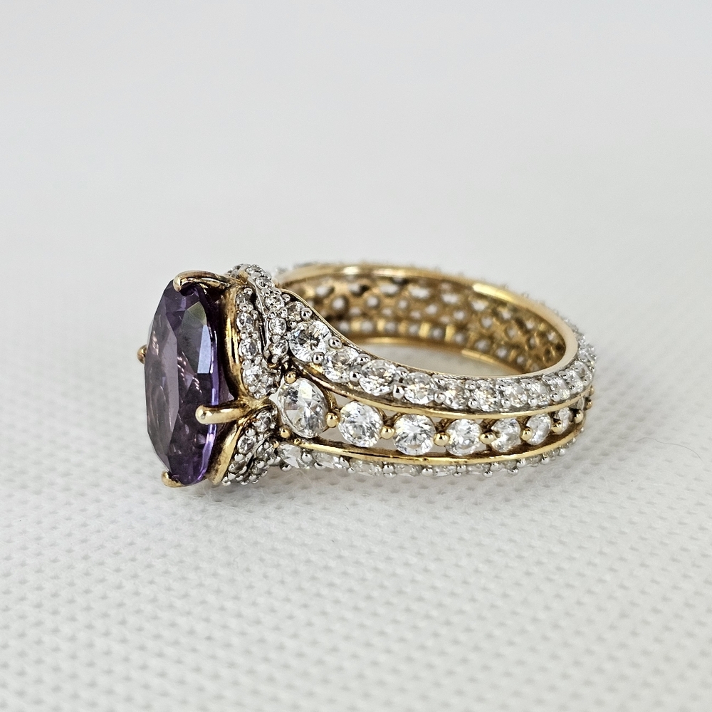 RARE Color Change Sapphire 18k Vermeil Ring Size 6 - Picture 5 of 10